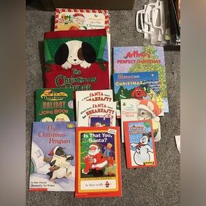 16 Assorted Christmas books. Cloth, soft & hard cover + lift a flap & activity
